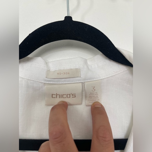 Chicos 100% linen asymmetrical tunic no iron XL - Picture 6 of 10